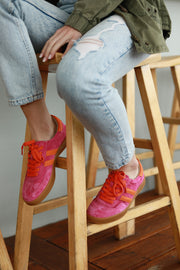 SHILOH FUCHSIA PINK + ORANGE SNEAKER