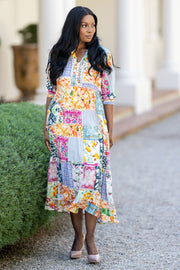 Multicolour Patchwork Maxi Dress