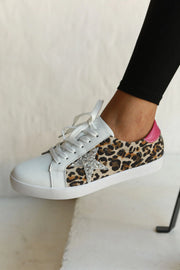 Sydney Leopard + Pink Leather Sneaker