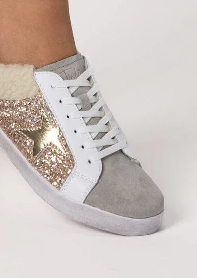 Rose gold glitter slip on shoes hotsell