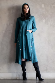 Spring Lake Teal Hooded Dress Coat
