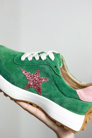 JULZ HUNTER GREEN SUEDE SNEAKER